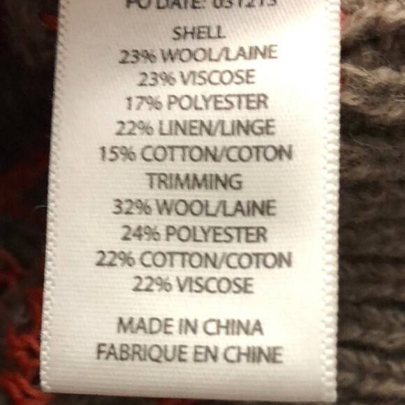 Splendid Hudson Wool Blend Orange Stripe Pullover Size Medium - Picture 10 of 12